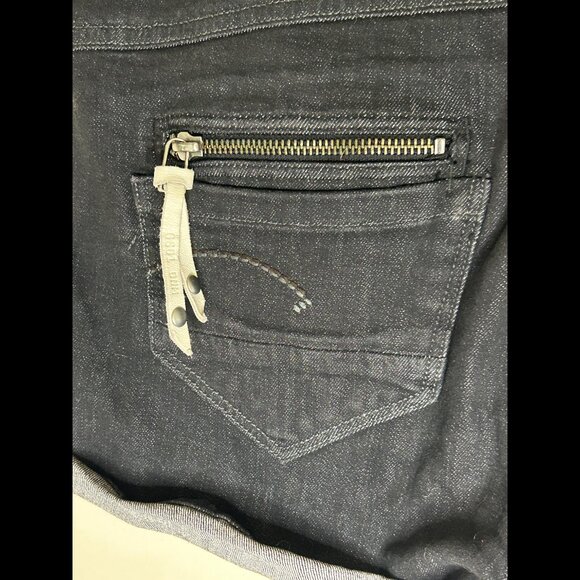 G-STAR RAW DENIM Mini Booty Shorts Dark Wash Black Stretch Denim Sz 27 - Picture 7 of 9